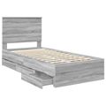 vidaXL Rám postele Sivý Sonoma 75 x 190 cm Inžinierske drevo