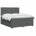 vidaXL LED boxspring posteľ s matracom Tmavosivá 160 x 200 cm Látka