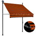 vidaXL Ručne zaťahovacia markíza s LED 150 cm, oranžovo hnedá