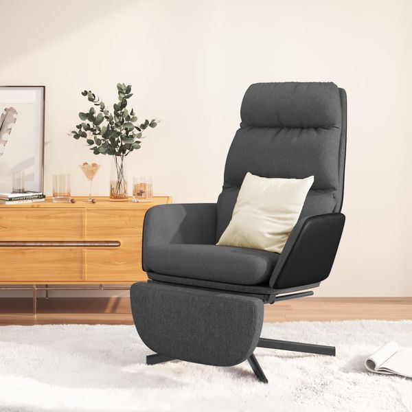 vidaXL Relaxačné kreslo s podnožkou tmavosivé látka