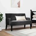 vidaXL Chesterfield lavica Čierna 112 x 65,5 x 75 cm Zamat