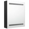vidaXL LED kúpeľňová zrkadlová skrinka čierna 50x14x60 cm
