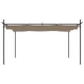 vidaXL Pergola so zaťahovacou strechou sivohnedá 395x292x230 cm