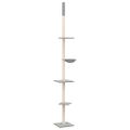 vidaXL Strom pre mačky od podlahy po strop bledosivý 263,5-289,5 cm