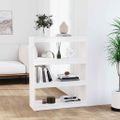 vidaXL Knižnica/deliaca stena biela 80x30x103,5 cm masívna borovica