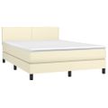 vidaXL Boxspring posteľ s matracom krémová 140x190 cm umelá koža