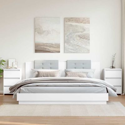 vidaXL Nočné stolíky 2 ks, biele 40x35x62,5 cm, kompozitné drevo