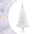 vidaXL Umelý vianočný stromček s 150 LED-i Biela 120 cm PVC a oceľ