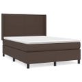 vidaXL Boxspring posteľ s matracom hnedá 140x190 cm umelá koža
