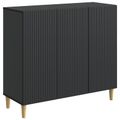 vidaXL Servírovacia skriňa Čierna 89 x 34,5 x 80 cm Kompozitné drevo