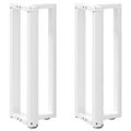 vidaXL Nohy konzolového stolíka v tvare T, 2 ks, biele, 38x25x(72-73) cm, oceľové