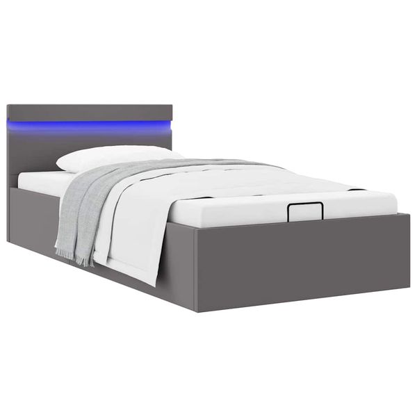 vidaXL Hydraulický posteľný rám+úložný priestor, LED, 100x200 cm