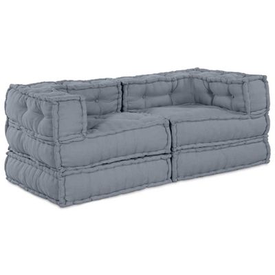 vidaXL Modulová pohovka 2 pcs Sivá 140 x 70 x 56 cm Látka