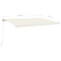 vidaXL Ručne zaťahovacia markíza s LED 500x350 cm krémová