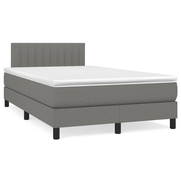 vidaXL Boxspring posteľ s matracom, tmavosivá 120x190 cm, látka