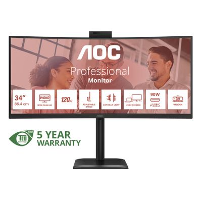 AOC/CU34E4CW/34''/VA/WQHD/120Hz/4ms/Čierna/5R