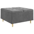 vidaXL Ottoman s Úložným Priestorom Tmavo šedá 80 x 80 x 45 cm Zamat