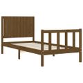 vidaXL Posteľný rám s čelom medovohnedý 90x200 cm masívne drevo