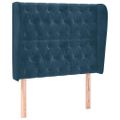 vidaXL Čelo postele so záhybmi tmavomodrá 103x23x118/128 cm zamat