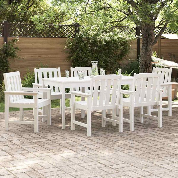 vidaXL Záhradná stolička 6 pcs Biela 65.5 x 59 x 88 cm Polyetylén