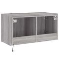 vidaXL TV nástenná skrinka s LED svetlami sivá sonoma 80x35x41 cm