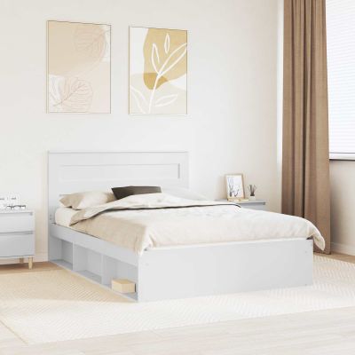 vidaXL Rám postele Biela 160 x 200 cm Masívne borovicové drevo