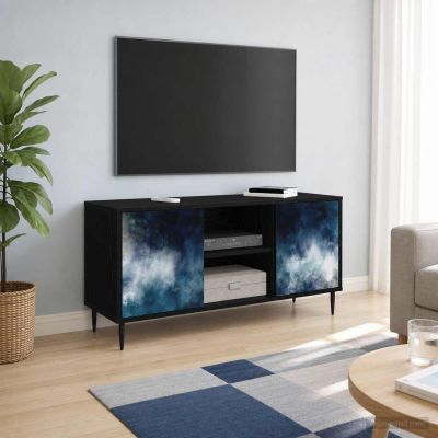 vidaXL TV skrinka RAALTE 102 x 33 x 51 cm Čierny dub Kompozitné drevo