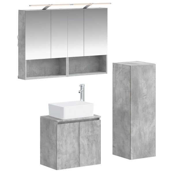 vidaXL Sada kúpeľňového nábytku 4 pcs Betónovo sivá