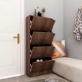 vidaXL Botník so 4 dvierkami hnedý dub 59x24x136 cm drevotrieska