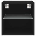 vidaXL TV nástenná skrinka s LED svetlami čierna 30x28,5x30 cm