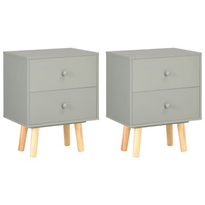 vidaXL Nočné stolíky 2 ks sivé 40x30x50 cm borovicový masív