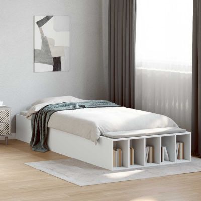 vidaXL Rám postele so skladom Biela 80 x 200 cm Kompozitné drevo