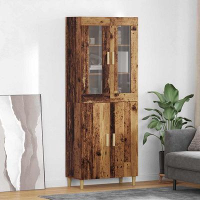 vidaXL Highboard Staré drevo 69,5 x 34 x 180 cm