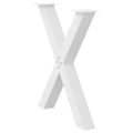 vidaXL Nohy k jedálenskému stolu v tvare X, 3 ks, biele, 80 x (72-73) cm, oceľové