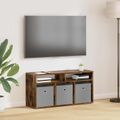 vidaXL Nízka skriňa so zásuvkou Dymová dub 87 x 27,5 x 43 cm