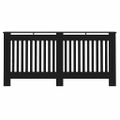 vidaXL Kryt radiátora 2 ks Čierna 172 x 19 x 81,5 cm Kompozitné drevo
