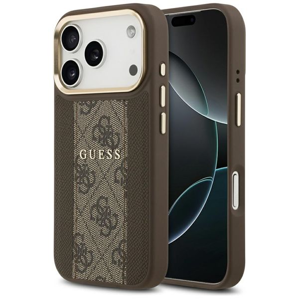 Guess puzdro na iPhone 17 Pro HC MAGSAFE PU S 4G PU PRUH hnedé