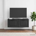 vidaXL Nástenná TV skrinka Čierna 78,5 x 41 x 30 cm Kompozitné drevo
