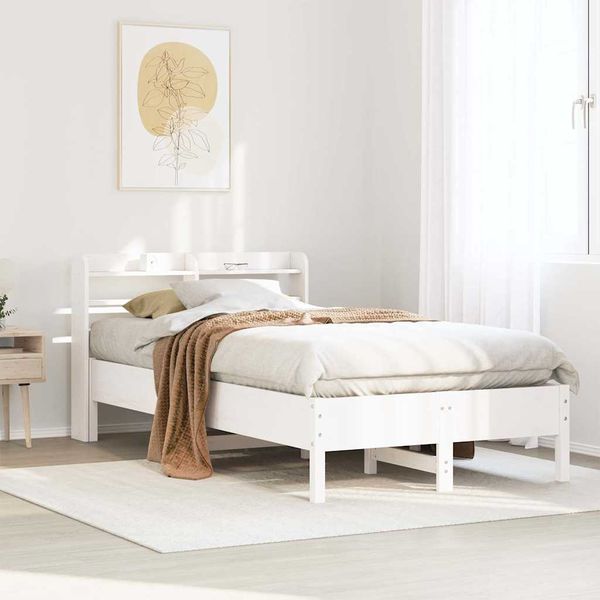 vidaXL Posteľ bez matraca biela 75x190 cm masívna borovica