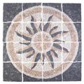 vidaXL Mozaikové dlaždice so slnečným vzorom Viacfarebný 120 x 120 cm