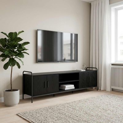 vidaXL TV skrinka 167,5 x 33 x 50 cm Čierny dub Kompozitné drevo