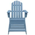 vidaXL Záhradná stolička Adirondack s otomanom a stolíkom jedľový masív modrá