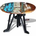 vidaXL Príručný stolík, recyklovaný masív, liatina 60x(42-63) cm