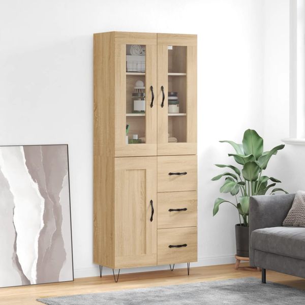 vidaXL Vysoká skrinka dub sonoma 69,5x34x180 cm spracované drevo