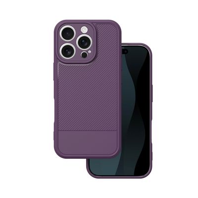 Jednoduché uhlíkové puzdro pre iPhone 16 Pro 6,3" fialové