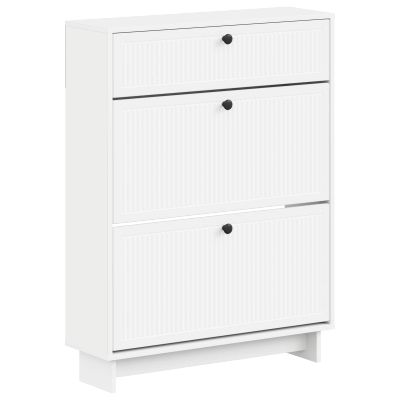 vidaXL Skriňa na topánky EDE 78 x 24 x 103 cm Kompozitné drevo Biela