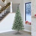 vidaXL Umelý vianočný stromček, snehom obalený, s LED svetlom 240 cm