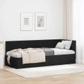 vidaXL Rohový rám postele s čelnou doskou Čierna 80 cm x 200 cm Zamat