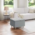 vidaXL Ottoman s Úložným Priestorom Svetlosivá 60 x 60 x 45 cm látka
