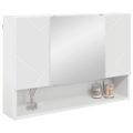 vidaXL Zrkadlová skrinka Biela 80 x 17 x 55 cm Kompozitné drevo
